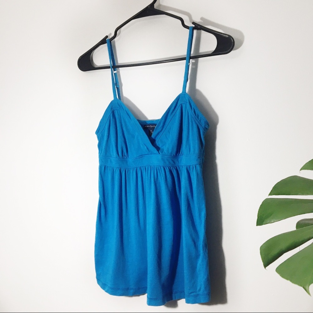 American Eagle Outfitters Blue Strap Flowy Top